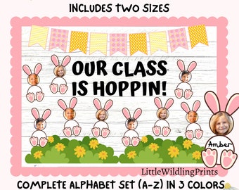 Easter Bulletin Board Kit, Bunny Bulletin, Easter Classroom Door Decor, April Bulletin