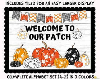 Black and White Pumpkins Bulletin Board Kit, Fall Halloween Classroom Decor October