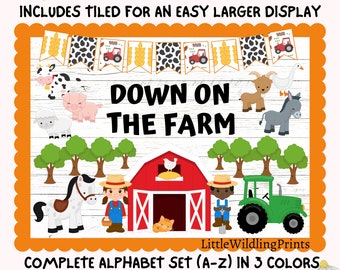 Down On The Farm Animals Spring Barn Herd Bulletin Board Etsy