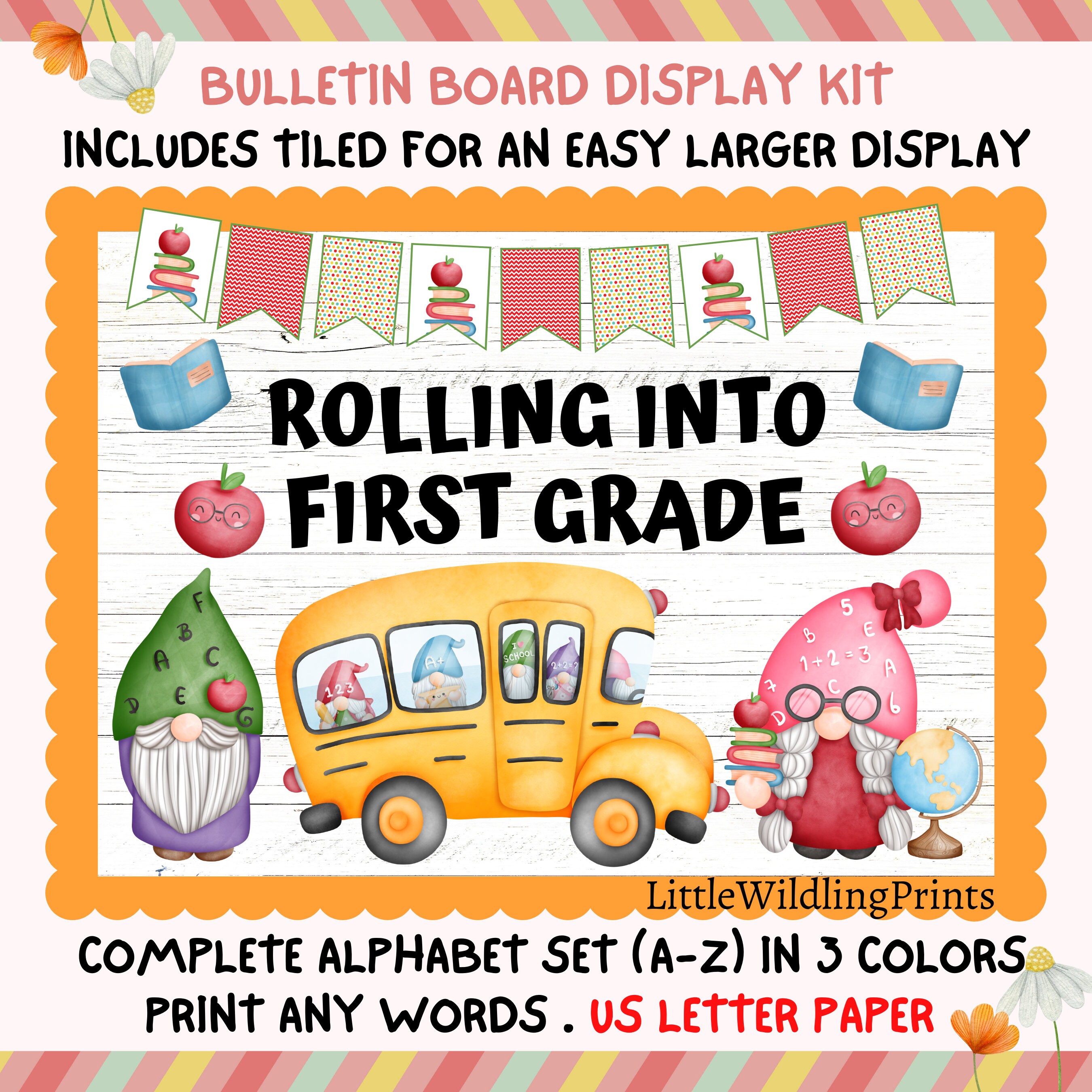 School Bus Gnomes Bulletin Board Welcome Back to School Gnomies Display ...