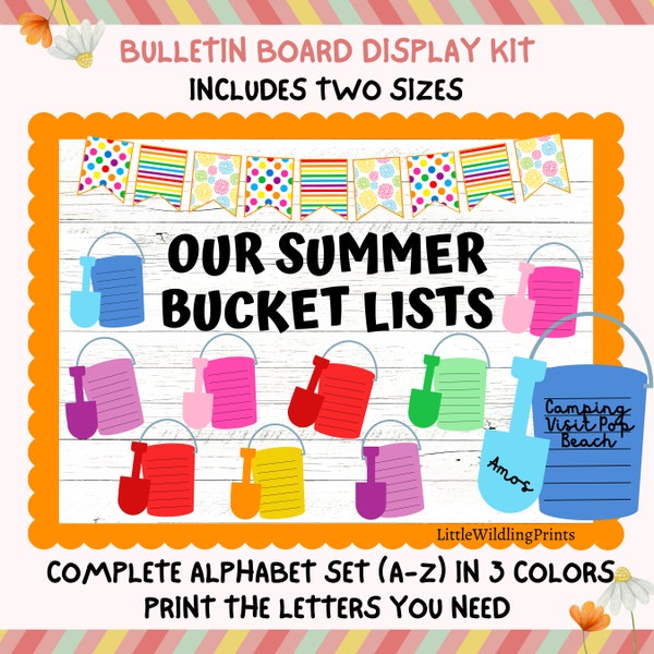 Summer Bulletin Board Kit, Bucket List Bulletin, End of Year Bulletin