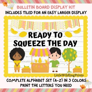 Summer Lemonade Sweet Stand Bulletin Board Squeeze The Day Display Custom Any Words Printable Classroom Decor Door Kit May June Aug