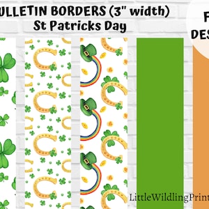 St Patricks Day Set One Bulletin Board Borders Display Printable Classroom Decor Door Kit March