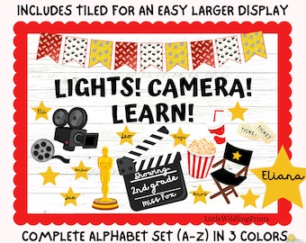 Lights Camera Action Back To School Bulletin Board Kit, Theatre Movie Hollywood Cinema Drama Classroom Bulletin