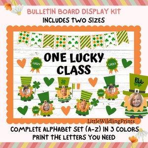 Leprechaun Bulletin Board, St Patricks Day Bulletin Board Kit, St Patricks Class Names Display, Lucky Class March