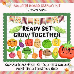Grow Back to School Bulletin Board Kit, Vegetable Patch Grow Together Bulletin Display