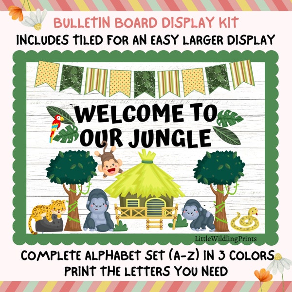 Jungle Bulletin Board Kit, Back To School Bulletin