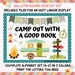 Reading Camp Out Bulletin Board Kit - Books Adventure Camping Theme - Teacher Classroom Printable Decor 