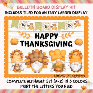 Thanksgiving, Gnomes, Fall, Turkey, Bulletin Board Kit