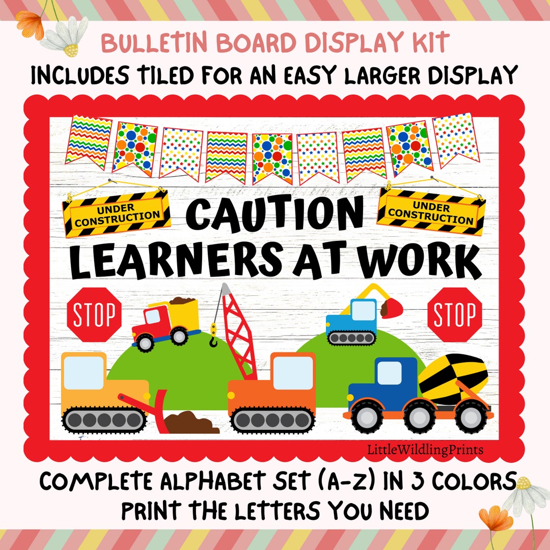 Construction Bulletin Board Kit, Day Care Display, Learning Diggers