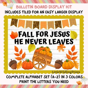 Fall, Autumn, Christian, Jesus, Leaves, Bulletin Board Kit