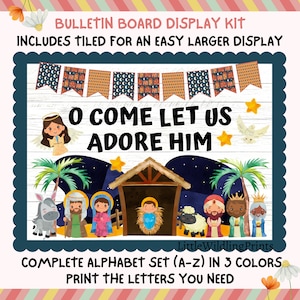 Nativity Scene, Christmas, Religious, Jesus, Bulletin Board Kit, December