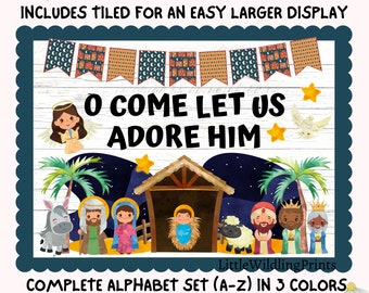 Nativity Scene, Christmas, Religious, Jesus, Bulletin Board Kit, December