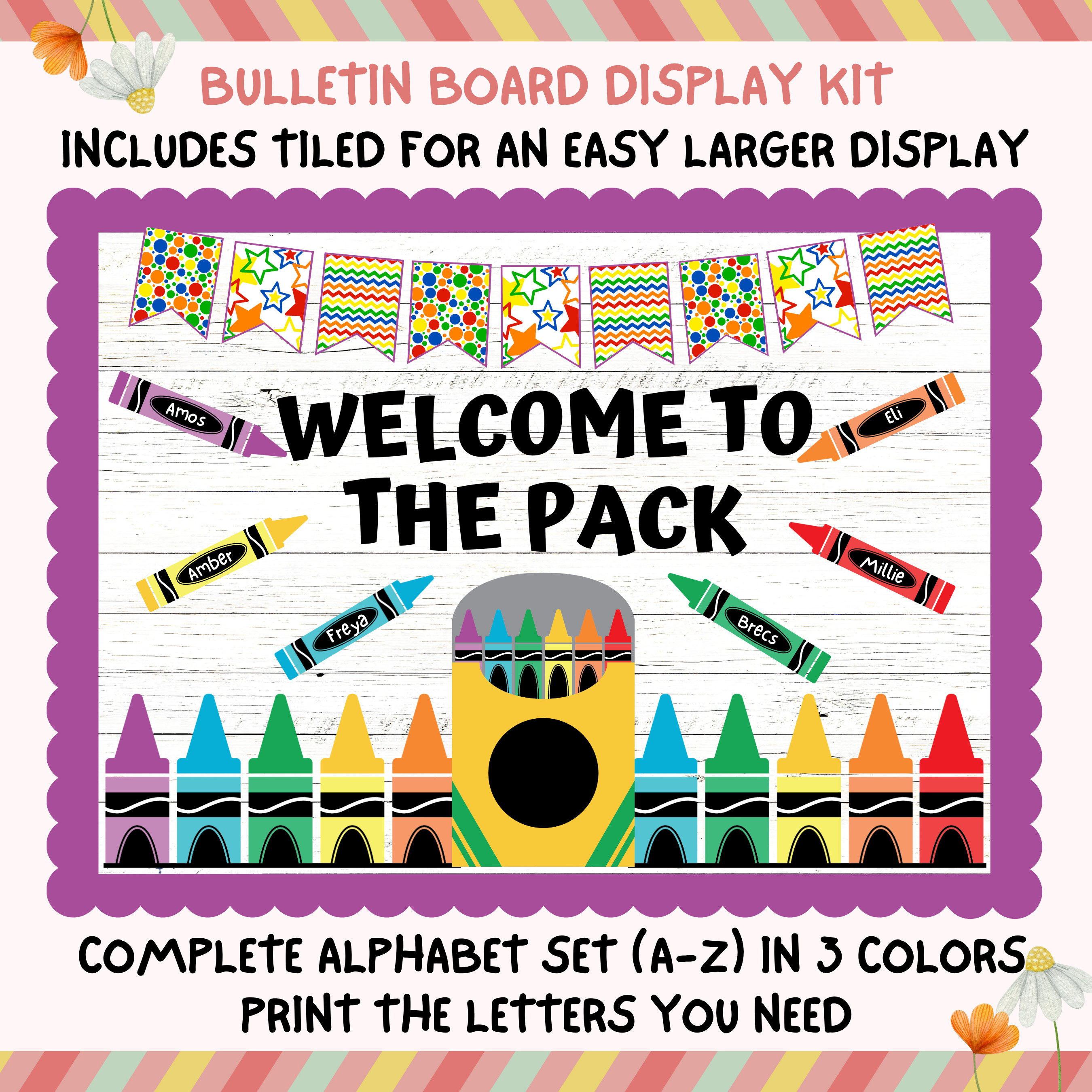 to the Pack Bulletin Board Kit Back to School Etsy UK
