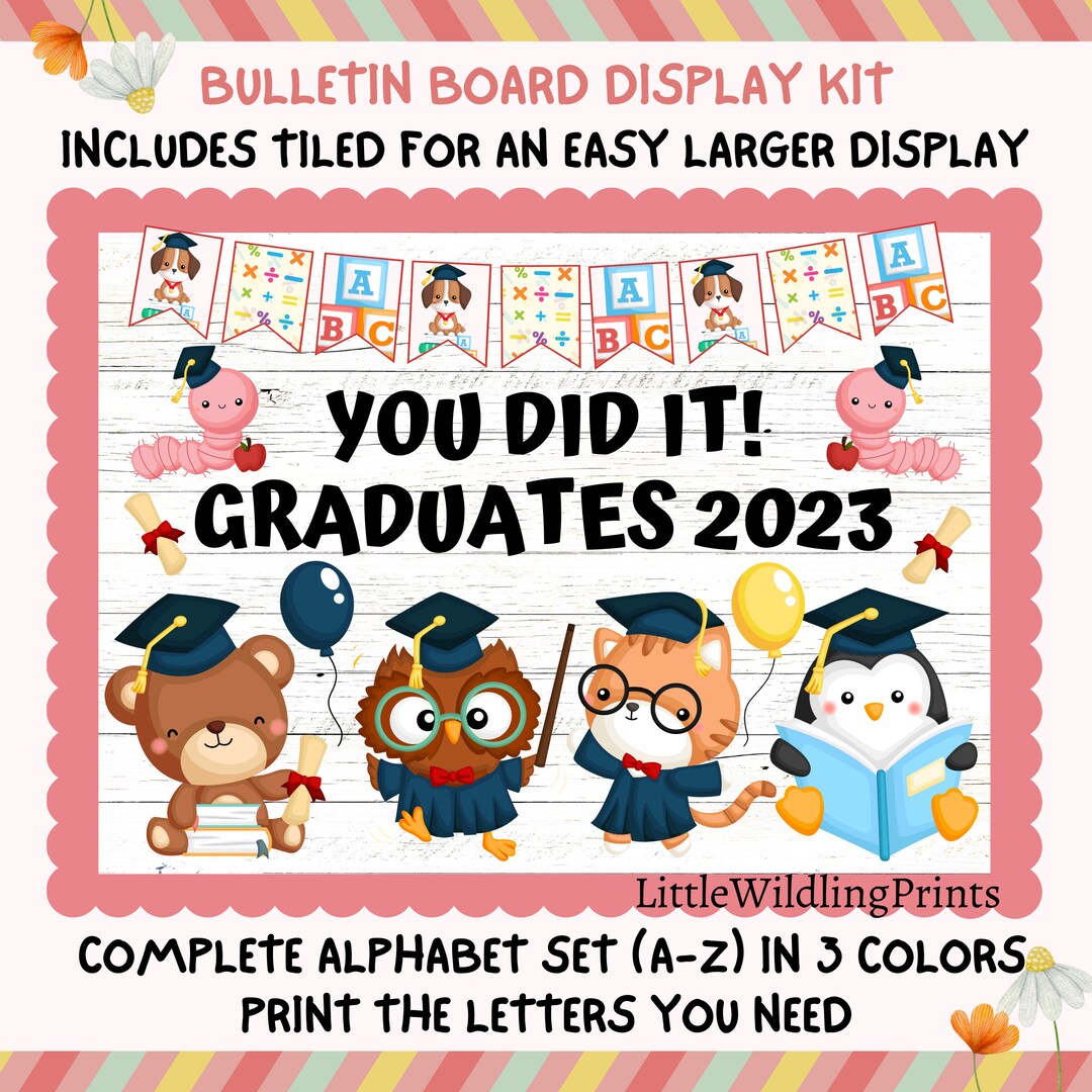 Graduation Bulletin Board Kit, Class of 2024 Bulletin, Graduates
