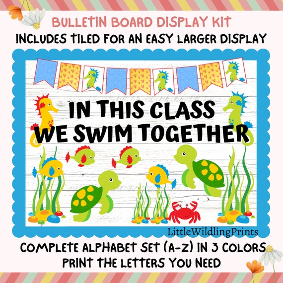 Under the Sea Bulletin Board Kit Sea Animals Ocean Fish Etsy