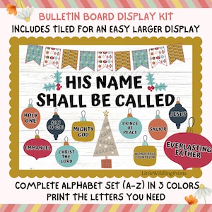 He Shall Be Called Christmas Bulletin Board Kit, His Name Lord Jesus Religious Display, Bible Bulletin