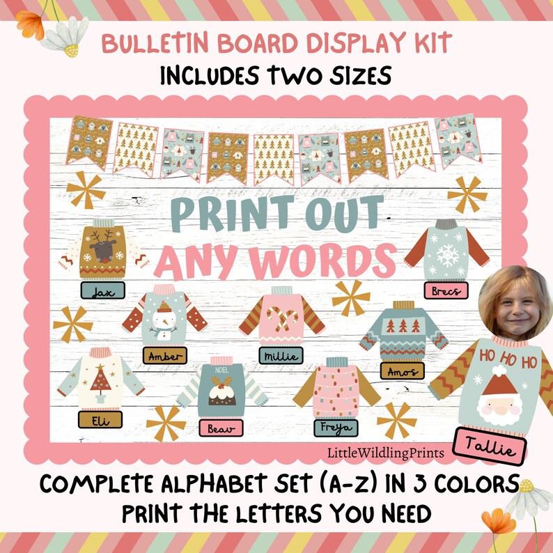 Sweater Weather Bulletin Board Kit December Christmas - Etsy