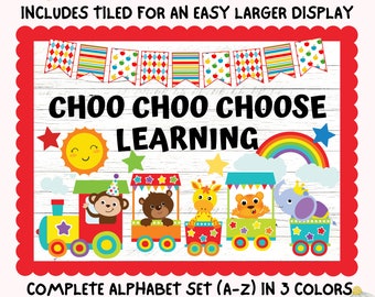 Kinder, Pre K, First, Second, Animal, Train, Colorful, Rainbow Bulletin Board Kit