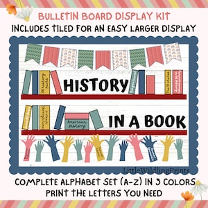 History Bulletin Board Subject Display Kit Printable Classroom Decor Door Kit