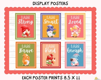 Gnome Bulletin Board Display Posters, Summer Popsicle Gnome, Teacher Classroom Decor Kit, Growth Positive Mindset Affirmation