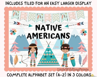 Native Americans Bulletin Board Kit, American Indians First Americans Indigenous Americans Tribe Theme, Teacher Classroom Printable Decor