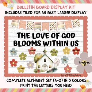 Spring Bulletin Board Kit, Church Chapel Religious Sunday School God Lord Bulletin, Christian Classroom Decor