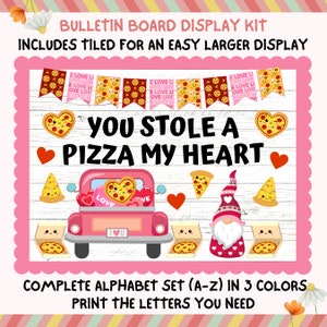 Valentines, Truck, Pizza, February, Valentines Day Bulletin Board Kit
