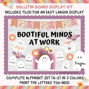 Halloween Ghosts Bulletin Board Kit, Groovy Retro October Bulletin