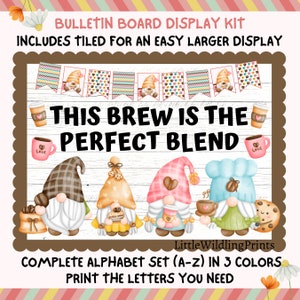 Staff room Coffee Gnomes Bulletin Board Kit, Back To The Grind, Coffee House Decor