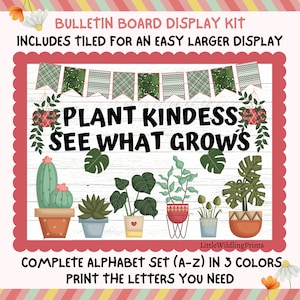 Succulent Plant Bulletin Board Kit, Grow Together Plant Kindness, Back To School Bulletin