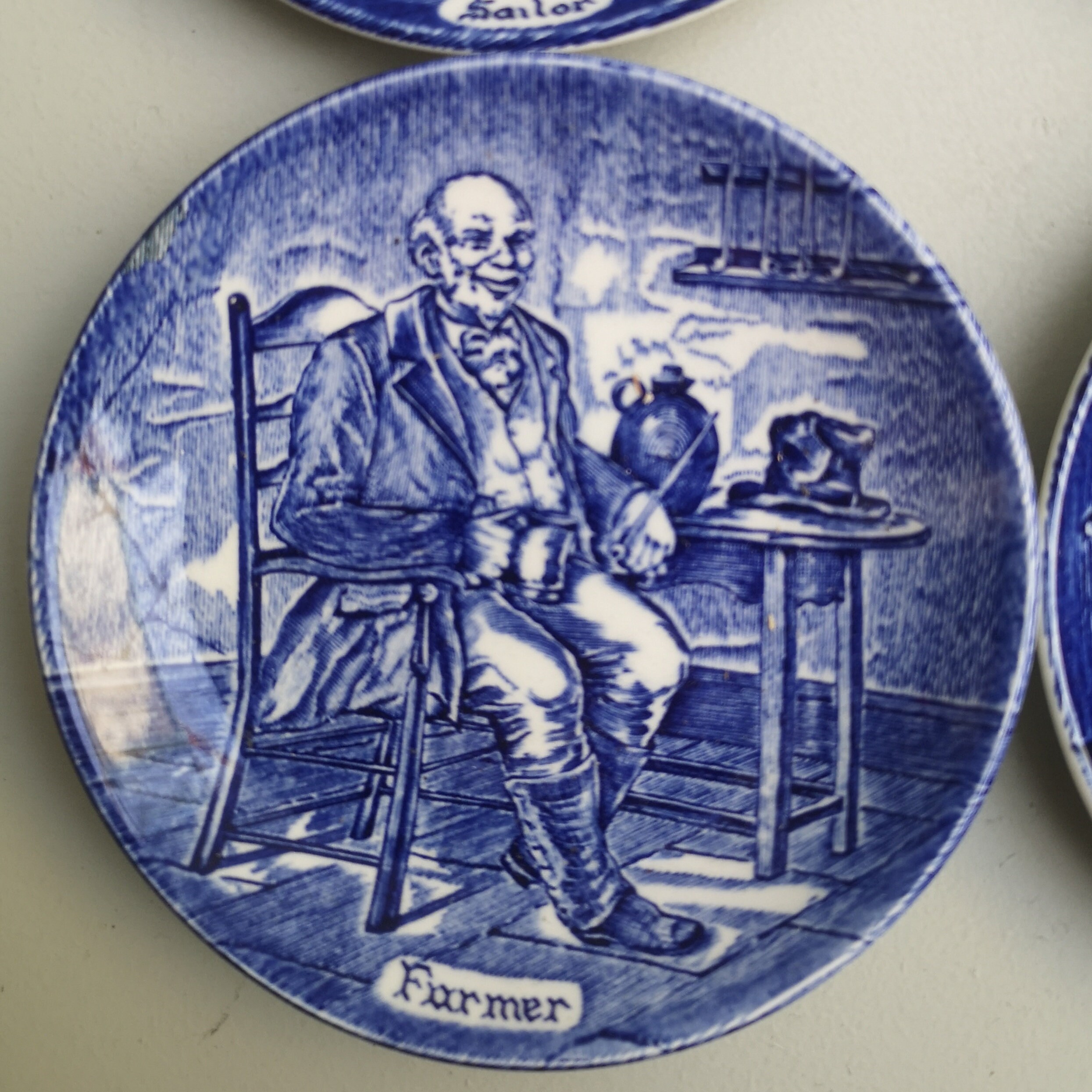 Cuatro Vintage azul & blanco Enoch Wedgwood Pin porcelana | Etsy