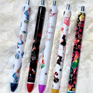 Alice in Wonderland| Disney Princess Custom Pen| Glitter Pen| Refillable Pen| Custom Design| Gel Pen| Mad Hatter| Tea Party|