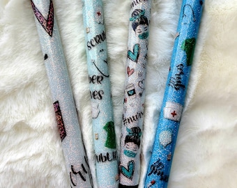 Nurse Custom Pen| Glitter Pen|  Refillable Pen| Custom Design| Gel Pen| Nurse Life| Nurse pen