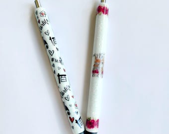 Realtor Custom Pen| Glitter Pen|  Refillable Pen| Custom Design| Gel Pen| Realtor Life| Realtor pen| Realtor gift