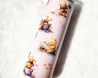 Custom Pink Cute Bear Tumbler| Custom Design| Sublimation Tumbler| Personalized Tumbler| Pooh Quotes
