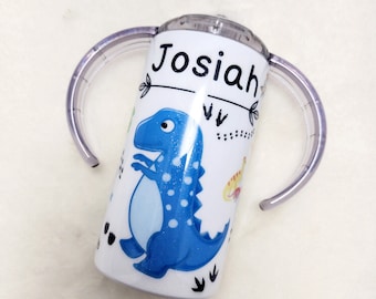 Dinosaur Sippy Cup| Kids Custom Cup| Mom Gift| Personalized Gift| Baby Shower Gift| Sippy Cup Tumbler