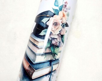 Floral Graduation Custom Tumbler| Custom Design| Sublimation Tumbler| Personalized Tumbler|