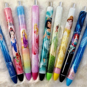 Cartoon Princess Custom Pen| Glitter Pen| Refillable Pen| Custom Design| Gel Pen|