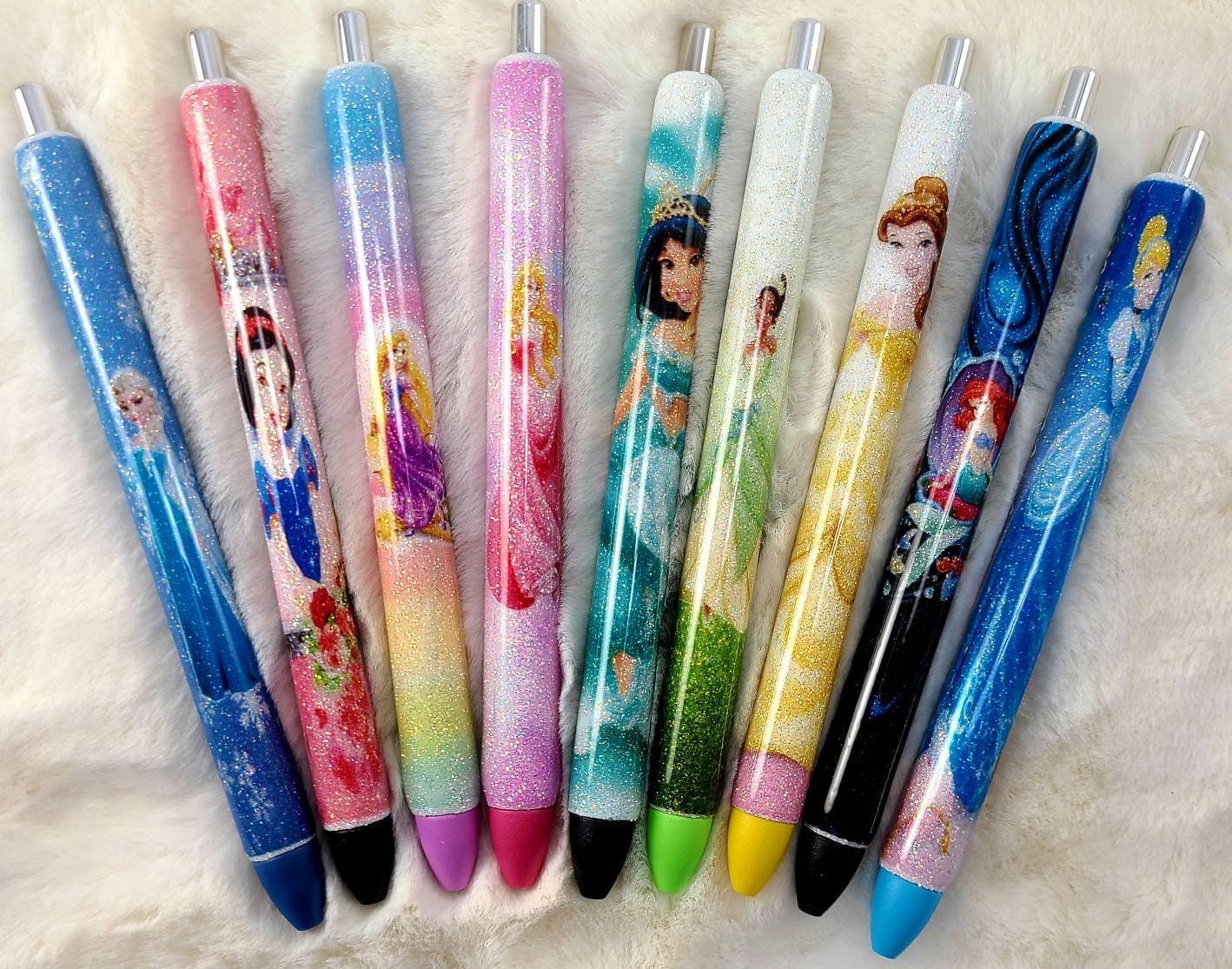 Princess Quote Gold Pens: Ariel, Moana, Belle set of 3/ Disney Mickey Inspo  Stationery Ballpoint Black Writing Planner Journal Supplies 