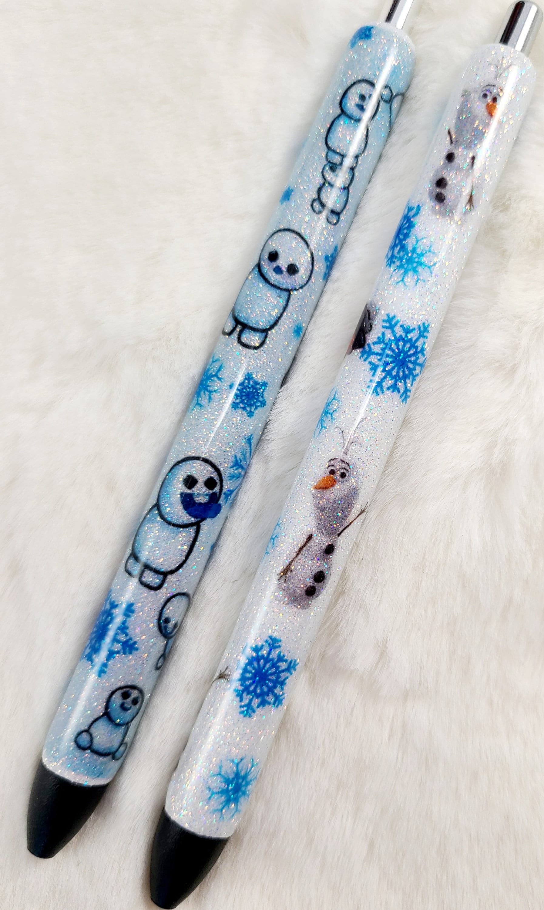 Disney Olaf Custom Pen| Glitter Pen| Refillable Pen| Custom Design| Gel Pen| Frozen| Princess Elsa
