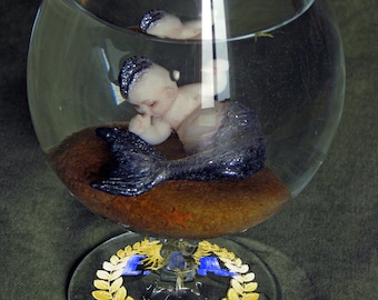 Artamonova dolls. 1/8(9,5 cm.- 3,74") Mermaid baby. Tail articulated. Artamonovas AFD