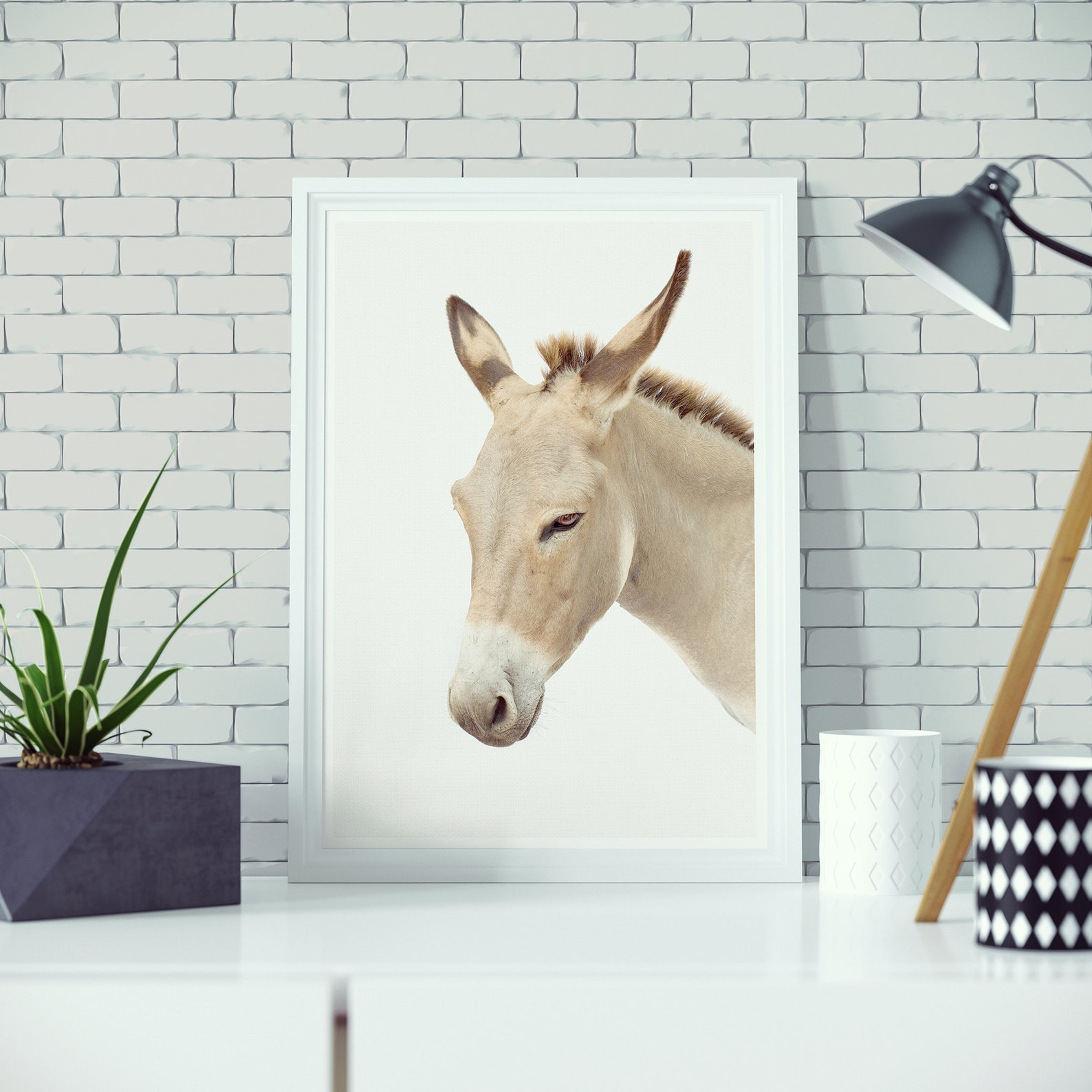 Donkey Print Woodland Animal Wall Art Cute Baby Nursery Etsy