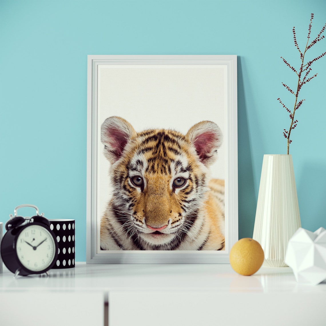 Tiger Print Tiger Cub Print Baby Animal Wall Art Nursery Etsy France