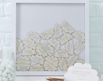 Cadre petits nuages pour message alternative livre d'or mariage