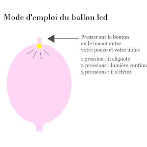 Ballon led avec interrupteur x10, en latex avec piles incluses, 3 positions : éteint, allumé, clignotant image 2