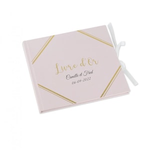 Le livre d'or rose poudré et or (personnalisable)