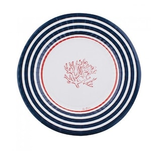 Les 8 assiettes en carton thème mer Portofino 27cm / mariage / baptême/ Anniversaire