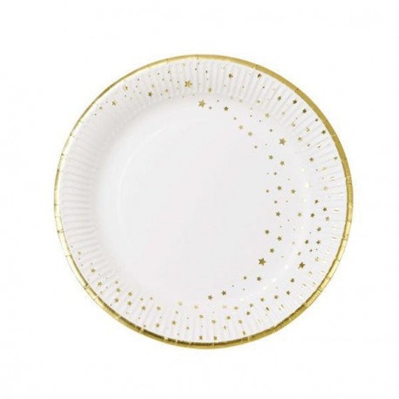 Les 12 Assiettes Pluie d'étoiles Dorées