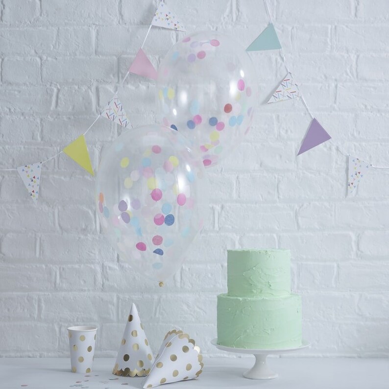 The 3 Multicolored Confetti Balloons for Room Decoration to Etsy
